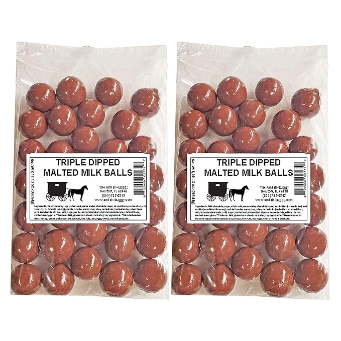 Arndts Fudgery Premium Chocolate Covered Candy (Milk Chocolate Triple Dipped Malt Balls (2-13 oz Bags))