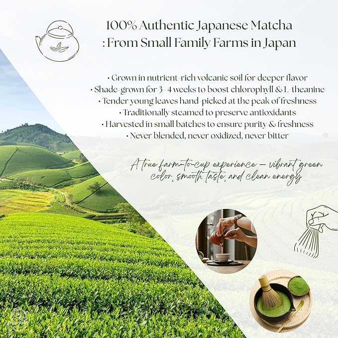 Culinary Premium Grade Matcha Powder – 100% Japanese Matcha Green Tea Powder for Lattes Baking &amp Smoothies Smooth Flavor Antioxidants &amp Clean Energy Shade-Grown &amp Stone-Ground – 2 oz
