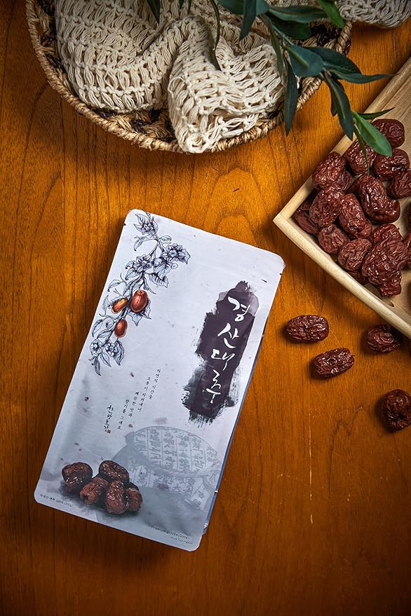 HANBANDO Gyeong San Dried Jujube (Byul Cho size bigger than Teuk Cho) 17.63oz/500g Korean red dates sugar free no additives no preservatives