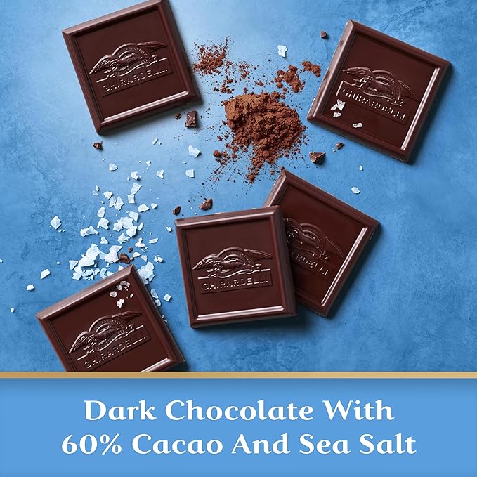Ghirardelli Sea Salt with 60% Cacao Dark Chocolate Medium Bag (Pack of 12)