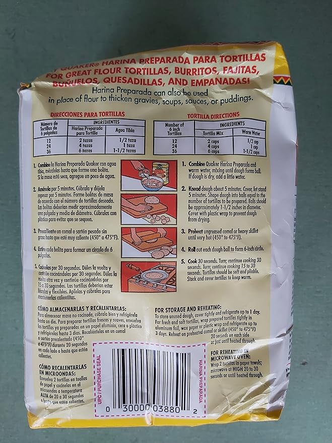 Quaker Harina Preparada para Tortillas (Tortilla Flour) 4-Pound Bag (Pack of 2)