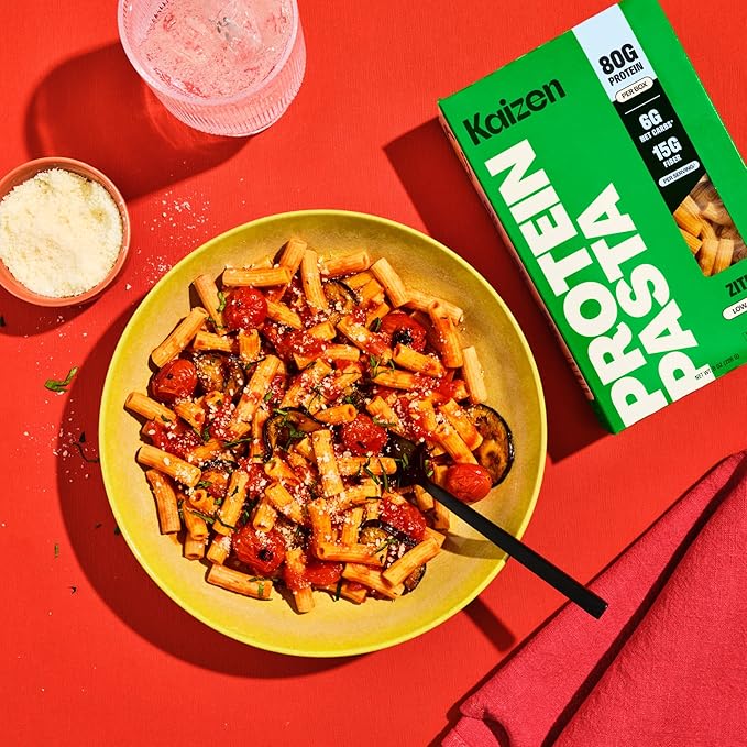 Kaizen Low Carb Keto Pasta Ziti - High Protein (20g) Gluten-Free Keto-Friendly (6g Net) Plant-Based Lupini Noodles made w/High Fiber Lupin Flour - 8 ounces (Pack of 3)