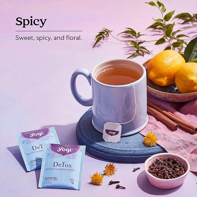 Yogi Tea DeTox Tea - 16 Tea Bags per Pack (6 Packs) - Organic Detox Tea for Digestive &amp Circulation Support - Includes Burdock Dandelion Ginger Root Black Pepper Cardamom &amp Juniper Berry