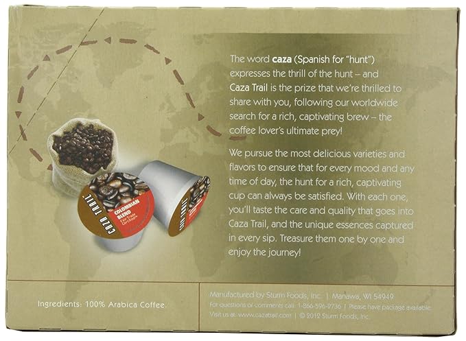 Caza Trail Coffee Colombian 24 Single Serve Cups