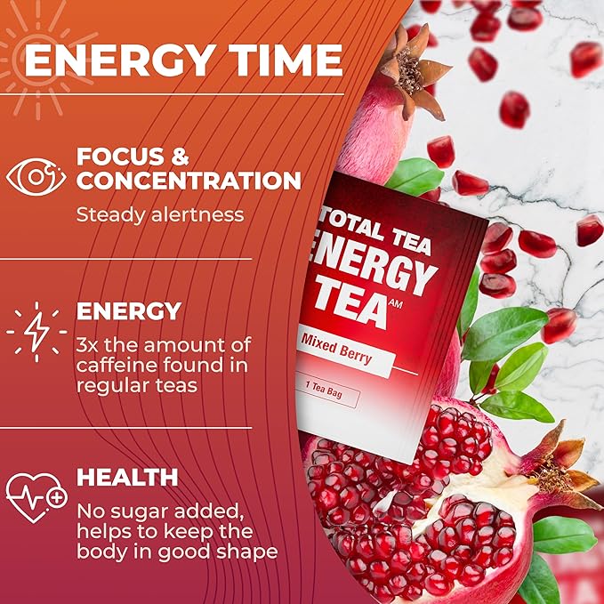 Total Tea Detox Tea &amp Energy Set - 25 Day Detox - Herbal SIim Tea with Chamomile - Hibiscus Tea and Ginger Root for Colon Cleanse – Natural Citrus &amp Cinnamon Fruit Tea for Digestive Health