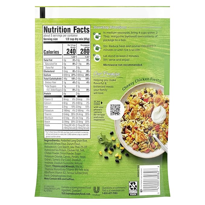 Knorr Rice Sides For a Delicious Easy Meal Chicken Long Grain Rice &amp Vermicelli Pasta Blend No Artificial Flavors 11.4 oz 7 Count