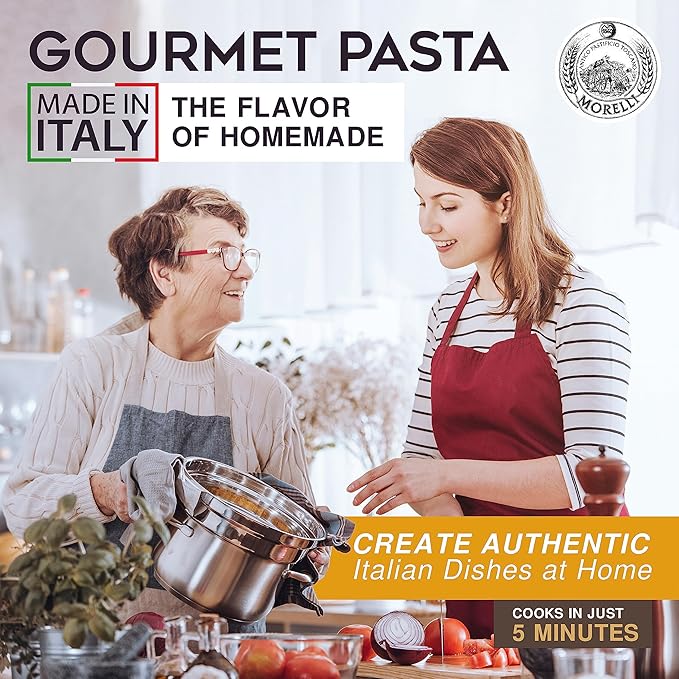 Morelli Mafalda Pasta High Fiber Mafaldine Pasta Imported from Italy (Ricciolina Reginette With Bran and Double Wheat Germ) - 8.8 oz / 250 g (Pack of 2)
