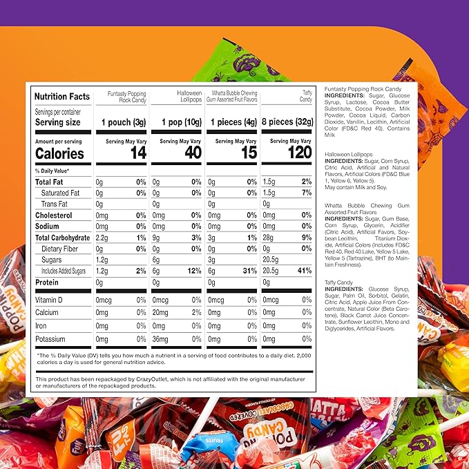 Party Candy Bulk 10-Pound Box - Party Mix - Popping Rocks Lollipops Taffies Gum - Assorted Candy Variety Pack - Candies for Goody Bags and Pinata Fillers