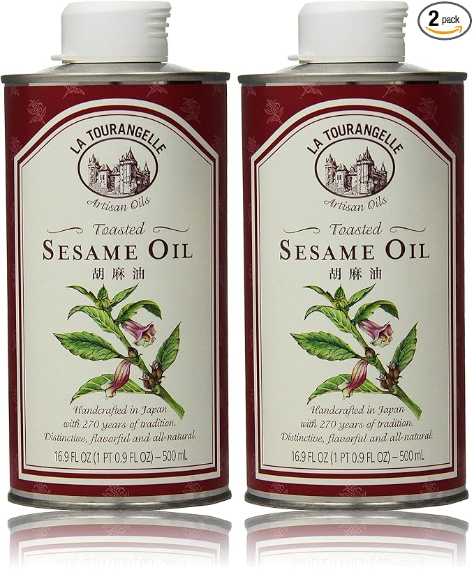 La Tourangelle Toasted Sesame Oil Great for Cooking Add to Noodles Stir-Fry Vegetables Vinaigrettes and Marinades 16.9 Fl Oz (Pack of 2)