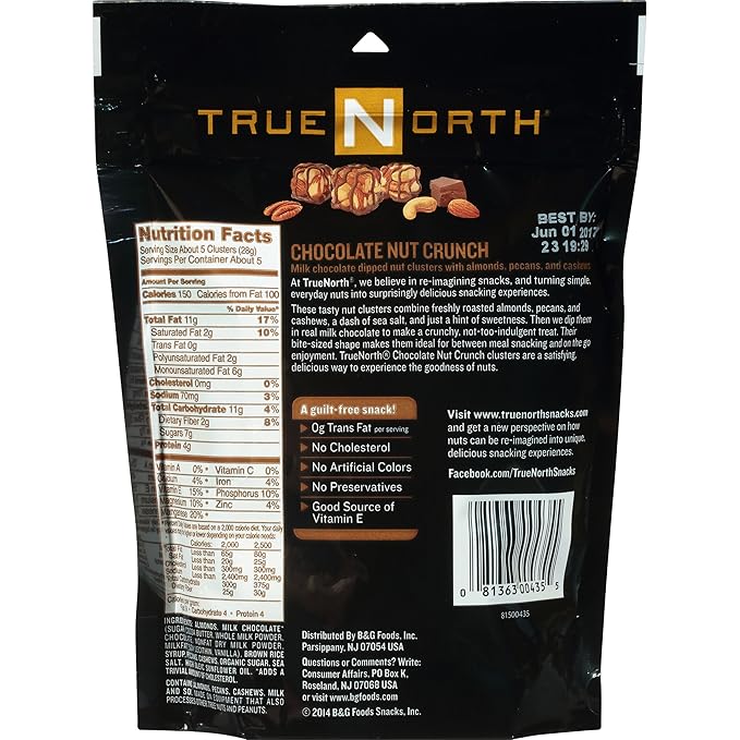 True North Nut Clusters Chocolate Nut Crunch 5 Ounce (Pack of 6)