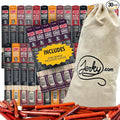 Jerky.com Jerky Gift Basket for Men | 30 Piece Meat Sticks Sampler with Beef Sticks Pork Ham Sriracha Turkey | High Protein Low Carb Keto Friendly Beef Jerky Snack Pack | Easter Gifts for Adults
