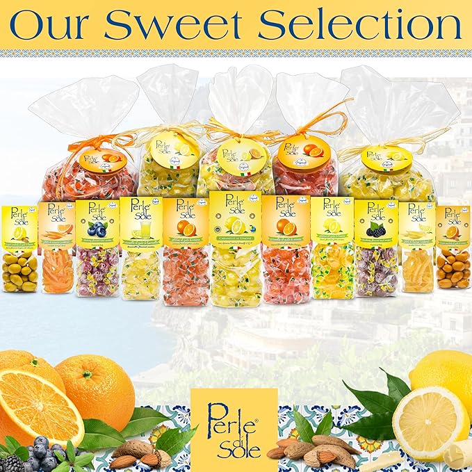 Perle di Sole Candied Orange Peel Sugar Coated - Made in Italy Orange Peels - Pack of 2 (3.5 oz | 100 g)