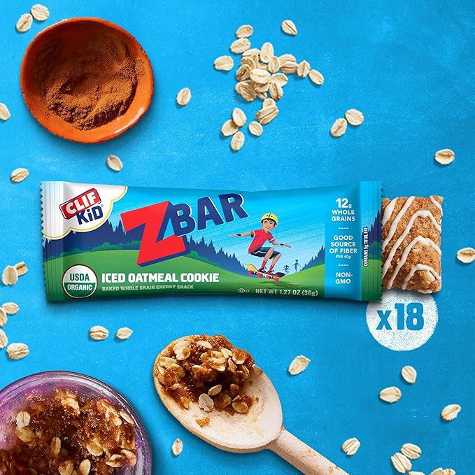 CLIFT Kid Zbar Protein Chocolate Mint Crispy Bars (15 Pack) &amp Zbar Iced Oatmeal Cookie Soft Baked Bars (18 Pack)