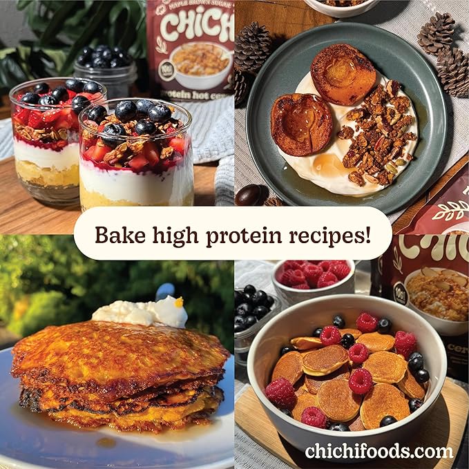 ChiChi – Protein Hot Cereal | Maple Brown Sugar (8.8 oz x 4 pouches 20 servings) —Made with Chickpeas Protein-packed (10g) High Fiber Made with Simple Ingredients Grain Free Gluten Free Vegan