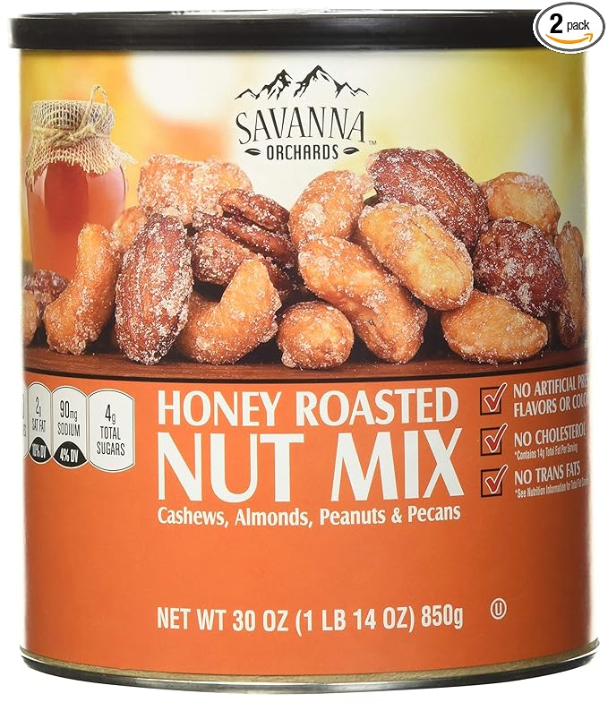 Savanna Orchards Gourmet Honey Roasted Nut Mix 30 Ounce (Pack of 2)