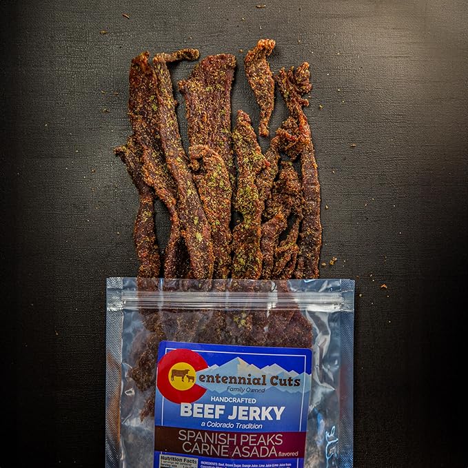 Centennial Cuts Beef Jerky – Spanish Peaks Carne Asada High Protein 7 oz Snack