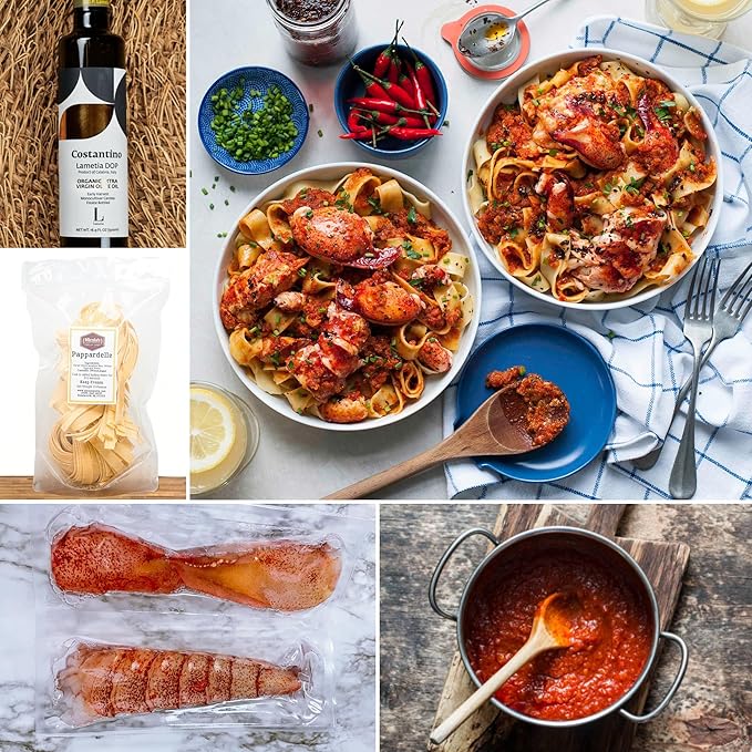 Lobster Fra Diavolo Bundle – Handmade Pappardelle Hand-Shucked HPP Lobster Fresh Tomato Sauce DOP Extra Virgin Olive Oil | Gourmet Italian Meal