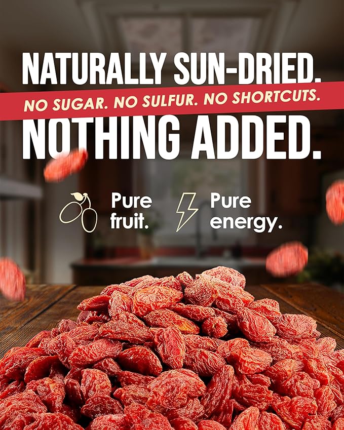 Nutrient Elements Goji Berries – 2 lb/32 oz – USDA Organic Raw Sun-Dried Hand-Picked – Extra Large Dried Berries – Resealable Bag – Naturally Grown No Additives