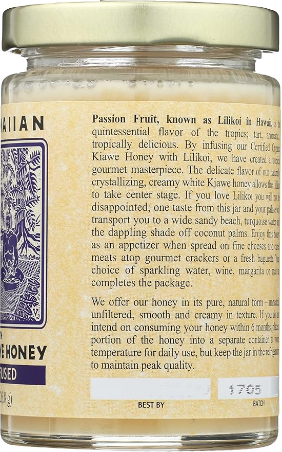 Rare Hawaiian Honey White W Hawaiian Lilikoi 8 Ounce