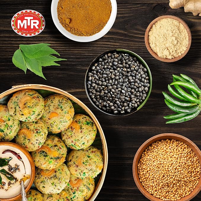 MTR Instant Masala Rava Idli Mix - Ready to Cook Authentic Indian Breakfast Lunch Dinner or Snack Meal - No Added Preservatives - A Quick &amp Easy Recipe Suitable for Vegetarians - (500g Pack of