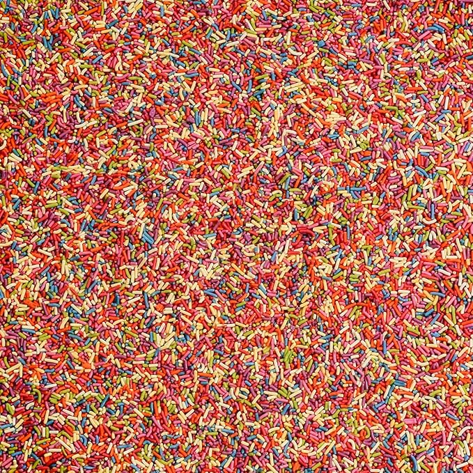 Bulk Sprinkles Dye Free - 6 Pounds - All Natural Sprinkles - Rainbow Sprinkle Mix - Bulk Jimmies Topping for Cakes Cookies Ice-cream