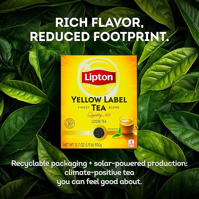 Lipton Yellow Label Finest Blend | Loose Black Tea | Premium Quality | Strong Flavor | Aromatic &amp Refreshing | 900 Grams (Pack of 1)