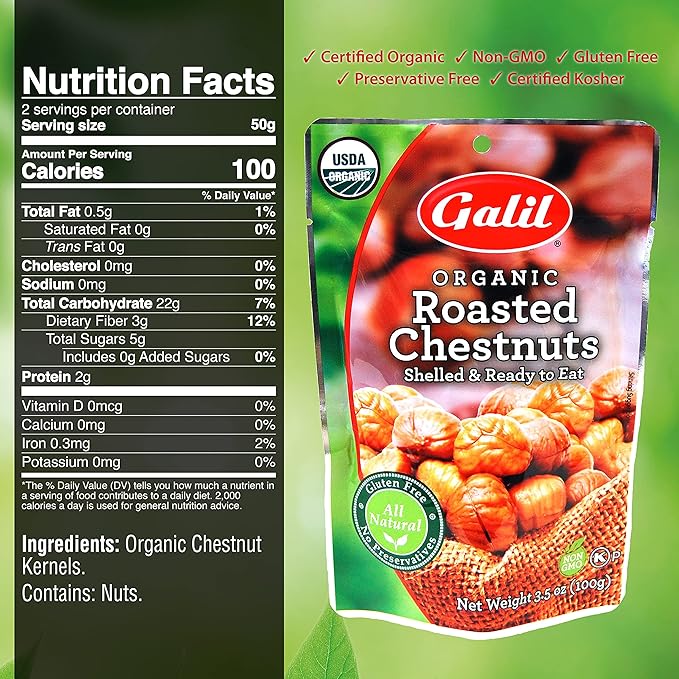 Galil Organic Roasted Chestnuts 3.5oz + Zweet Cosmoz Freeze Dried Candy Variety (Mango Lemonade Unicorn) – Crunchy Sour Gummies Snack Bundle – Gluten Free Vegan Friendly Treat Set