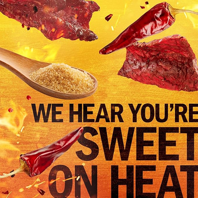 Jack Link's Beef Jerky Sweet &amp Hot Large Jerky Bags - Flavorful Meat Snacks Ready to Eat Protein Snacks 9g of Protein per Serving Made with 100% Beef - 9 Oz. (Pack of 2)