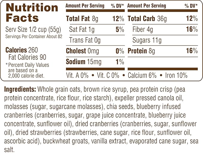 Erin Baker's Ultra Protein Granola Tri Berry Mixed Berries Gluten-Free Vegan Non-GMO Cereal 10-pound bag