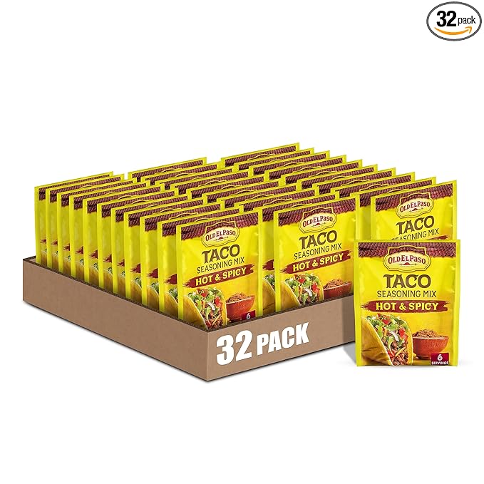Old El Paso Hot &amp Spicy Taco Seasoning 1 oz. (Pack of 32)