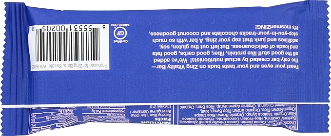 Zing Bars - Nutrition Bar - Dark Chocolate Coconut - 1.76 oz Bars - Case of 12
