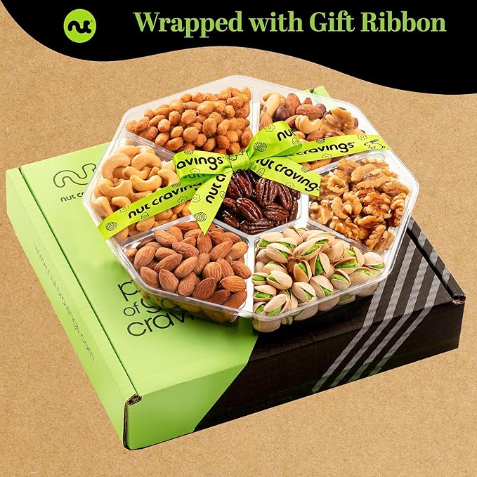 NUT CRAVINGS Gourmet Collection - Easter Treats Candies &amp Dried Fruit Nuts Gift Basket with Happy Easter Ribbon Candy Filled Egg + Bunny (7 Piece Assortment) Food Assortments