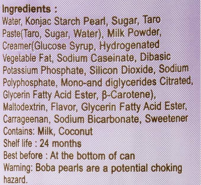 O's Bubble Gummy Boba Latte Canned Bubble Tea Drink With Chewy Boba Pearls (Konjac) 22% whole milk blend 470ml(15.9 fl oz/can) TARO (Pack of 12)