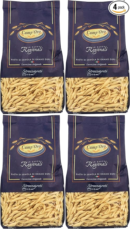 Camp'Oro Le Regionali Italian Pasta Strozzapreti 17.6 oz (Pack of 4) 4 lb