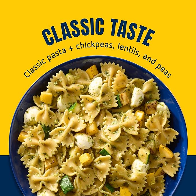 Barilla Protein+ (Plus) Farfalle Pasta 14.5 Ounce (Pack of 12) - plant based - Made from Lentils Chickpeas &amp Peas - Non-GMO Kosher Certified