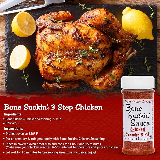 Bone Suckin' Sauce Seasoning and Rub-Variety Original Steak Seafood and Chicken Great for Grilling Smoking Non-GMO Gluten-Free Fat Free Kosher Pareve No Anti Caking &amp No Msg