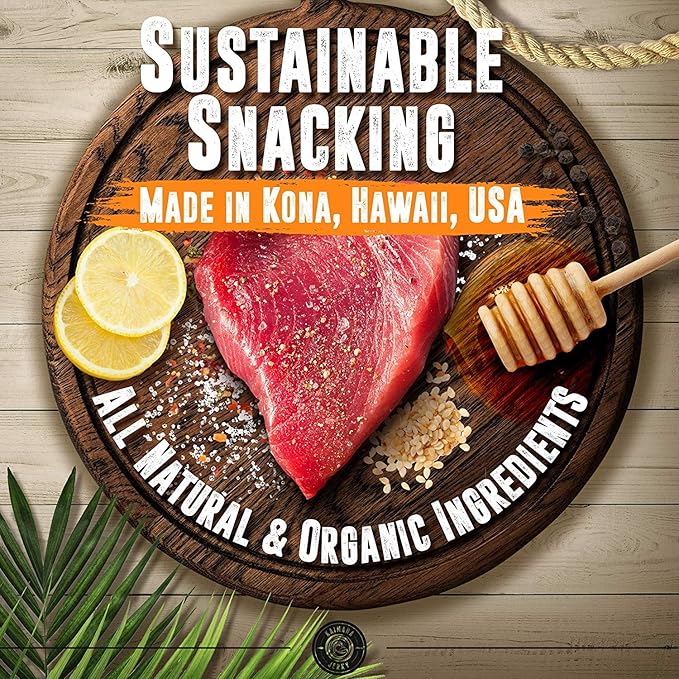 Kaimana Ahi Tuna Fish Jerky - Premium Protein &amp Rich In Omega-3's - All Natural &amp Wild Caught Tuna Jerky. Made in Hawaii USA. (10 Pack Variety Bundle)