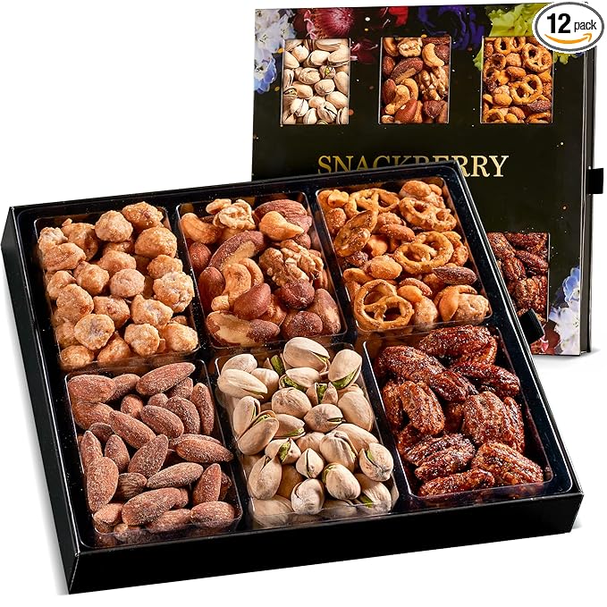 Holiday Mixed Nuts Gift Basket in Elegant Drawer Gift Box Gift Set for Easter Day Birthday Party Sympathy Healthy Gift Snack Box for Men and Women. Kosher - Snackberry