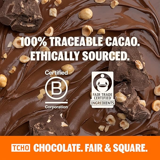 TCHO Hazel Nuts! Oat-Milk Chocolate Bars (5 pack) | Plant Based Organic &amp Fair Trade | Non GMO Non-Dairy Vegan Soy Free (2.1oz each)