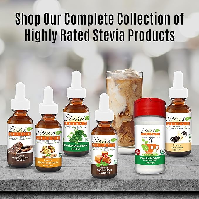 Stevia Drops Vanilla Caramel &amp English Toffee Stevia Select Keto Coffee Sugar-Free Stevia Flavors Bundle (3) Pack