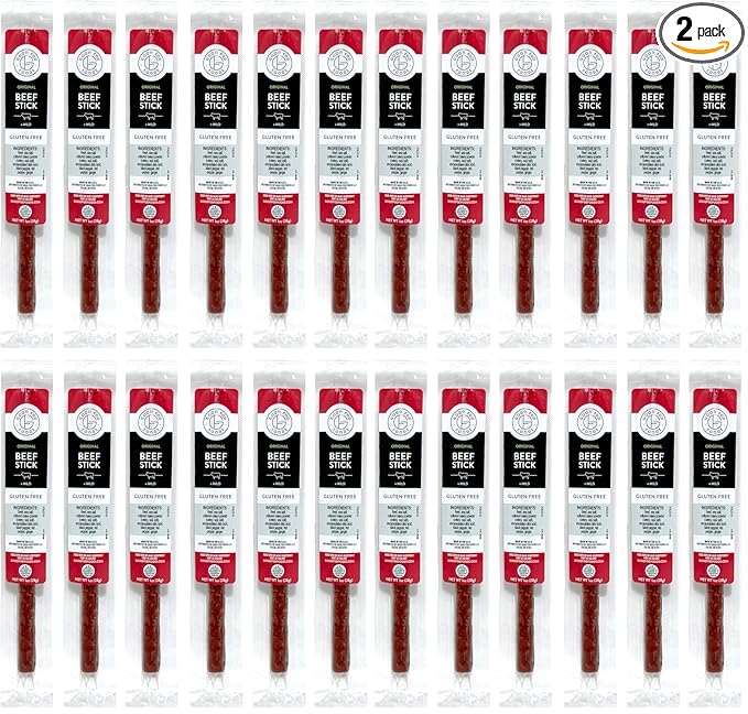 Good Fod Foods Original Meat Sticks – Low FODMAP Snacks for a Healthy Gut Zero Sugar Jerky Sticks Keto Friendly Gluten-Free Beef Sticks 1 Ounce (24 Pack)