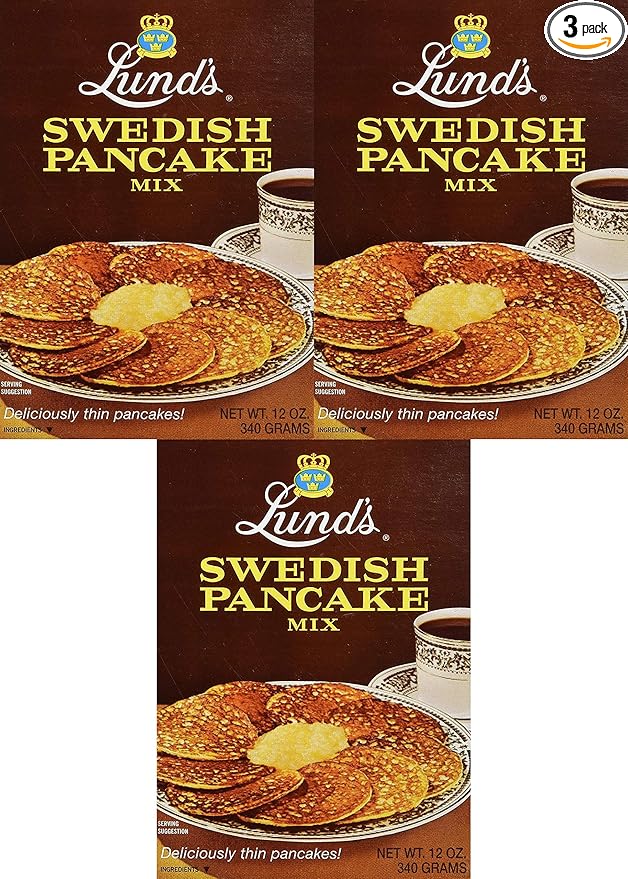 Lunds Pancake Mix Swedish 12 Oz Pack of 3