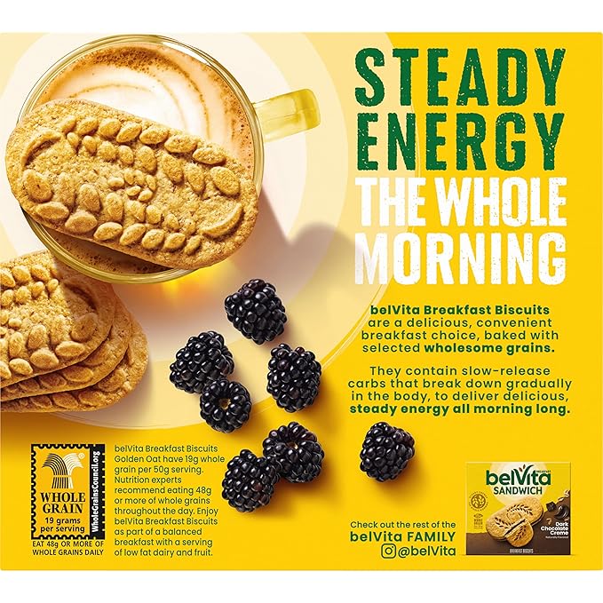 belVita Breakfast Bars Biscuits Golden Oat 30 Total Packs 6 Boxes (4 Biscuits Per Pack)