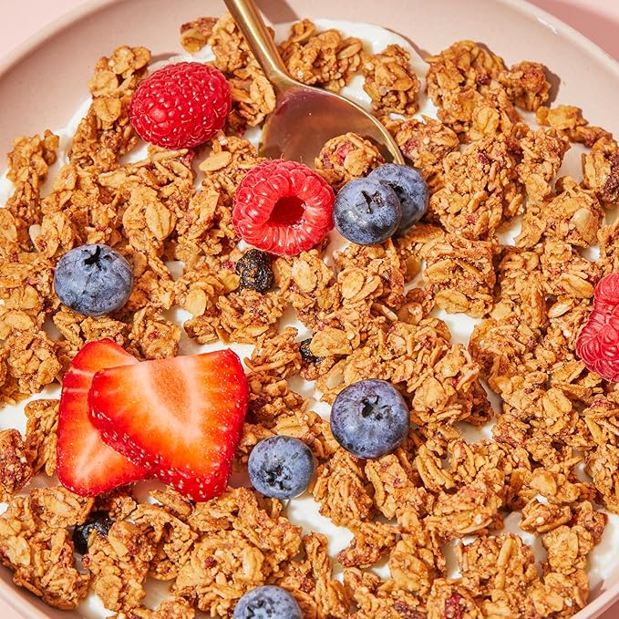 Purely Elizabeth Berry Crisp Granola wit Vitamin D Made with Organic Oats and Ancient Grains Gluten-Free Non-GMO (3 Ct 8oz Bags)