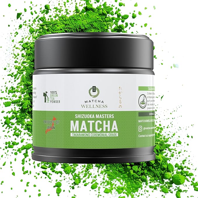 Matcha Wellness - TAKARAMONO Ceremonial Grade Matcha - Premium Japanese First Harvest Stone-Ground Matcha Green Tea Powder from Shizuoka Smooth Umami for Tea Ceremony Latte &amp Daily Wellness