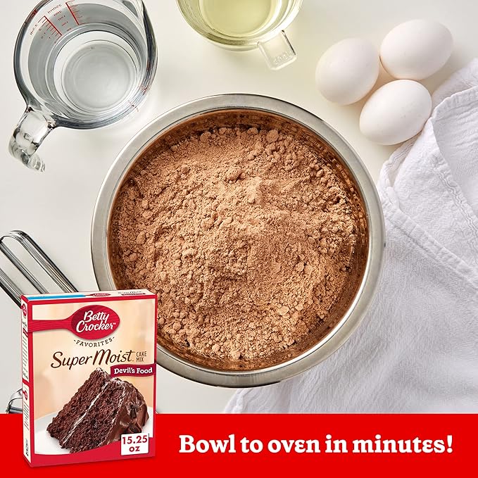 Betty Crocker Super Moist Devil's Food Cake Mix 15.25 oz (Pack of 6)