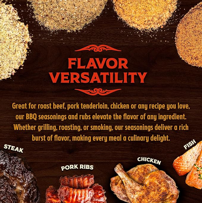 Big Poppa’s Must Have BBQ Seasoning Bundle – Award-Winning Versatile BBQ Rub Seasoning Set for Chicken Fish Burgers and Tacos – Balanced Crowd-Pleasing Flavor for Home Grillers – 4-Pack Set