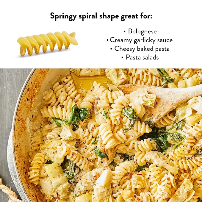 DeLallo Fusilli Pasta Twisted Shape Corkscrew Pasta Made in Italy Bronze Cut Made with Durum Only 100% Wheat Semolina Flour All Natural Non-GMO Kosher Vegan1 Pound Bag (4 Pack)