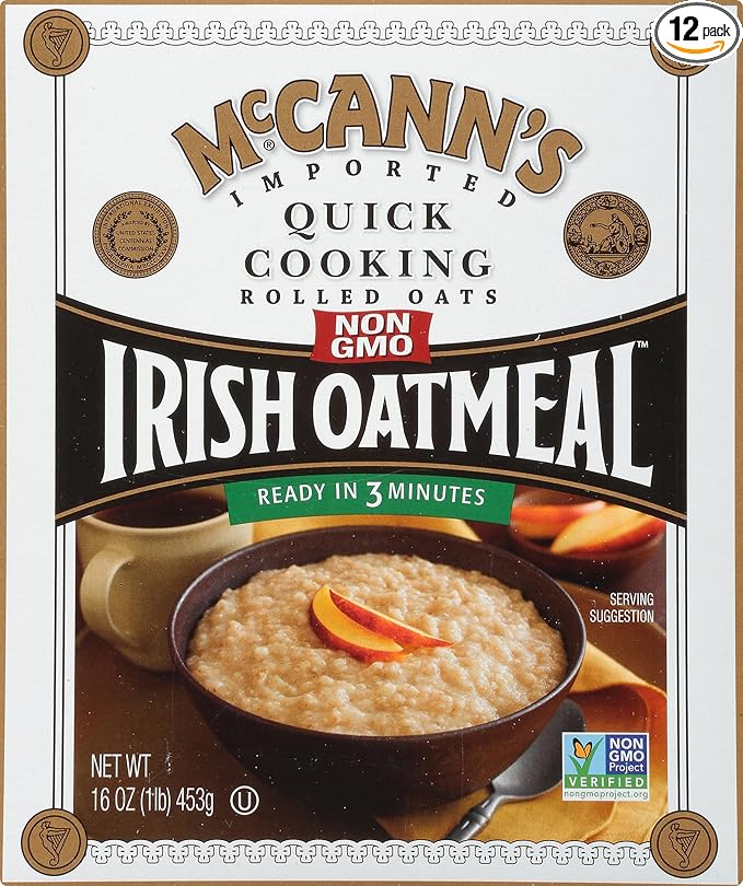 McCann's Irish Oatmeal Quick Cooking Rolled Oats 16 Ounce (Pack of 12)