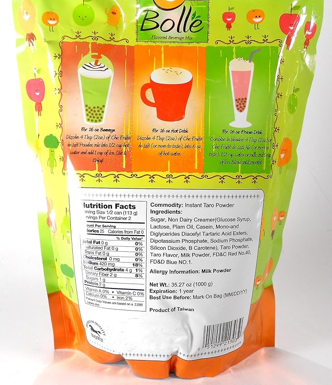 BOLLE Boba Bubble Tea Smoothie Powder Mix Drinks (Taro)